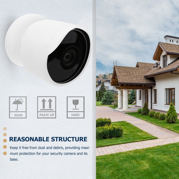 RENACLIPY White Silicone Weatherproof Protective Cover for Nest Camera, Outdoor Case, 1 Set