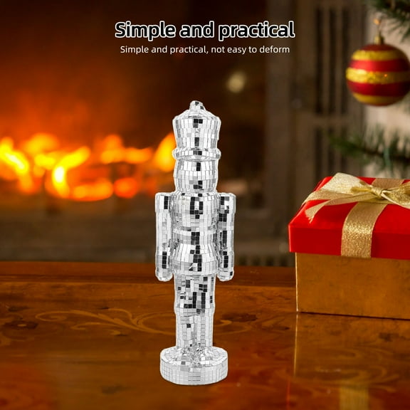 RENACLIPY Glass Nutcracker Ornament Silver 1Set