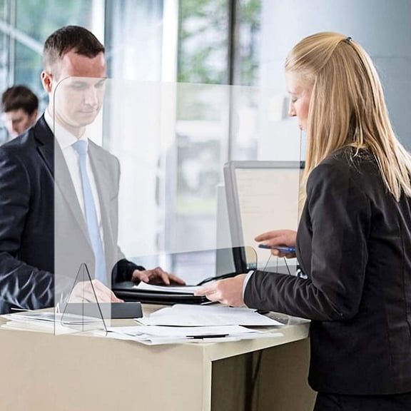 RENACLIPY Clear Acrylic Anti Spray Plate for Office Use Work Desk Isolation Protection Board