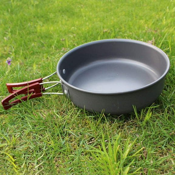 RENACLIPY Outdoor Cooking Ware Black Frying Pan Foldable Handle Practical Material for Home Use