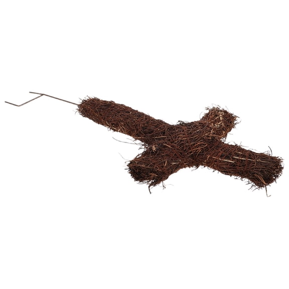 RENACLIPY Outdoor Cross Garden Stake with Woven Rattan Frame for Yard and Cemetery Decoration Dark Brown