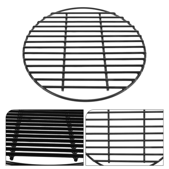 RENACLIPY Outdoor Black Barbecue Grill Mesh Round with Easy Use Design for Camping