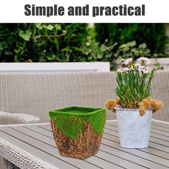 RENACLIPY Paper Pulp Flower Pot with Faux Ceramic Texture Lightweight Decorative Indoor Plant Container for Home
