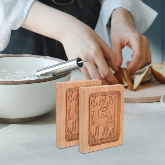 RENACLIPY Wooden Cookie Mold Light Brown Wood for Baking Easy to Demold