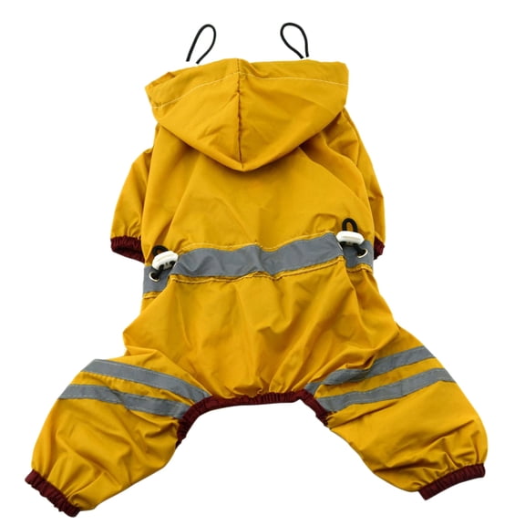 RENACLIPY Pet Cat Dog Raincoat Waterproof Yellow PVC for Small Dog in Rainy Weather 1Pcs