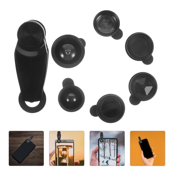 RENACLIPY Cell Phone Camera Lens Black Clip on Kit with Wide Angle Macro and Fisheye Features