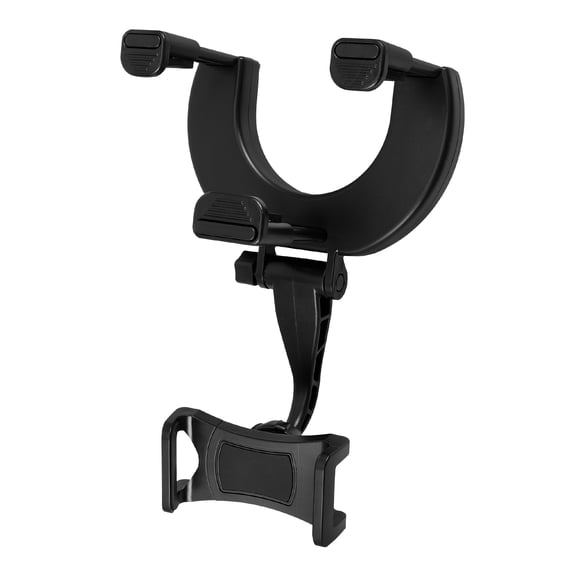 RENACLIPY Black Car Mirror Mount Phone Holder - Secure, Stable, Scratch-Resistant Navigation Accessory for Vehicles
