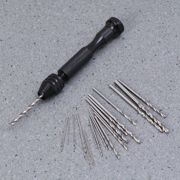 RENACLIPY Hand Tool Drill Small Drill for Crafts Alloy with Adjustable Drill Holder 25-Piece Set