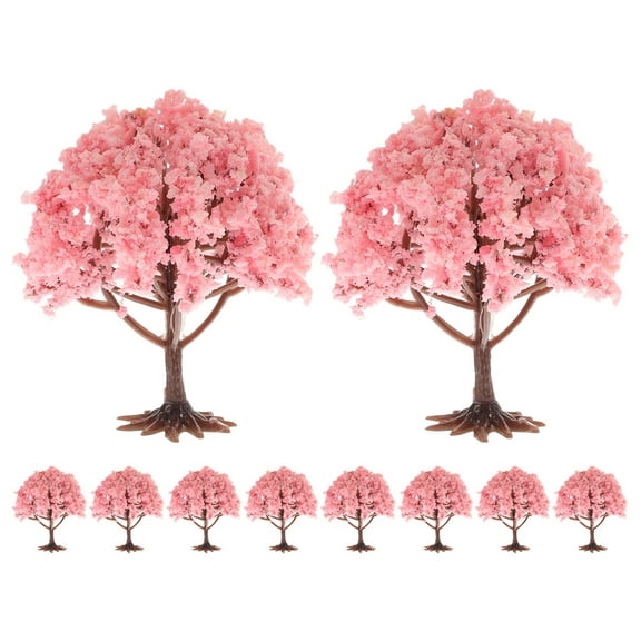 RENACLIPY Dollhouse Miniature Tree Pink 10pcs 2.75X2.75X2.36in