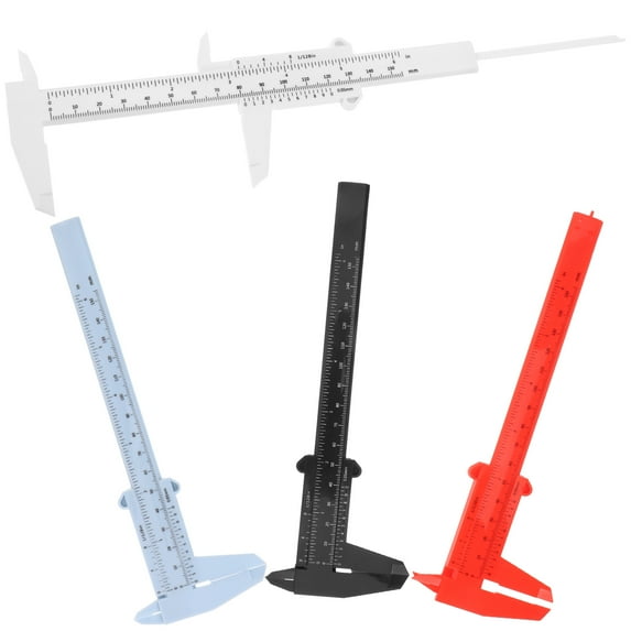 RENACLIPY 4-Piece Plastic Caliper Set with Carrying Case, Handy Measuring Tools in Assorted Colors for Precision