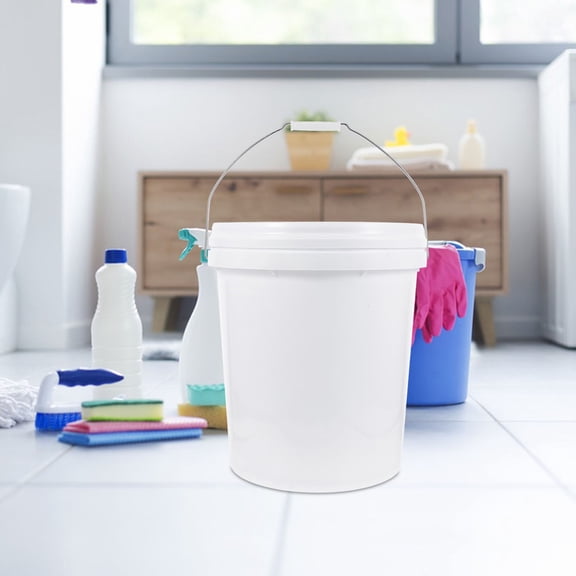 RENACLIPY White Plastic Plasterers Bucket for Industrial Use, Construction Tool, 1 Set