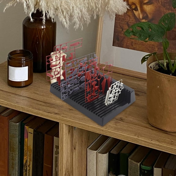RENACLIPY Black Plastic Model Display Stand Shelf for Organizing Model Parts and Accessories