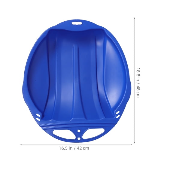 RENACLIPY Plastic Snow Sled Blue Multifunctional for Snow Grass Sand Family Fun