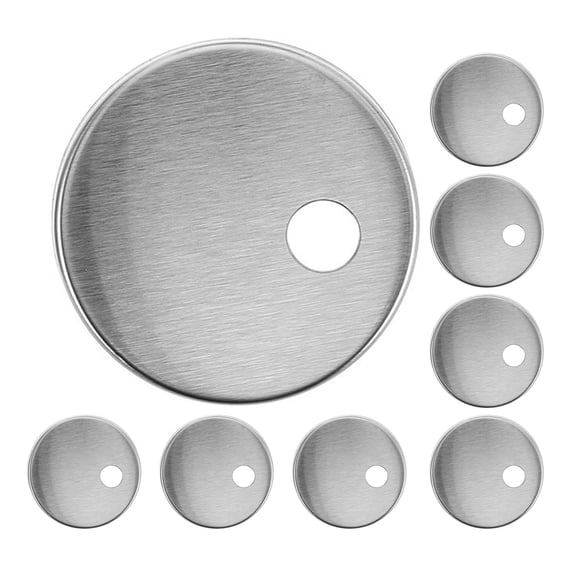 RENACLIPY Plated Silver Stainless Steel Toilet Hinge Covers Easy Install 8Pcs