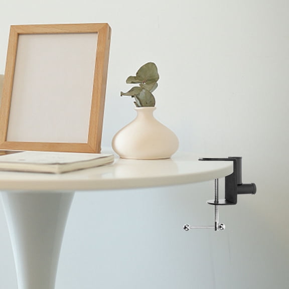 RENACLIPY Lightweight Black Desk Clamp with Adjustable Cantilever Bracket for Secure Camera and Device Mounting