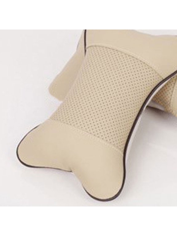 Beige Luxury Car Neck Pillow for Neck Support and Comfort, Car Interior Accessories for