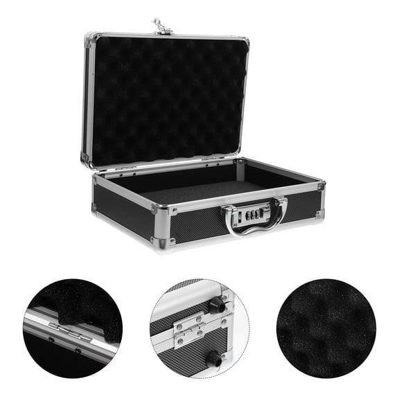 RENACLIPY Portable Hard Aluminum Alloy Tool Case with Foam Padding, Secure Lock, Storage Box