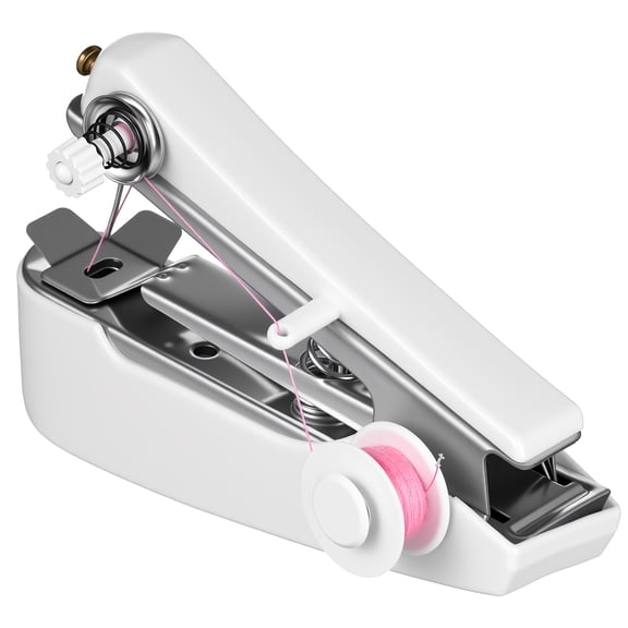 RENACLIPY Portable White Handheld Sewing Machine Lightweight Fast Stitching Device for Quick Home Repairs and Crafting Projects