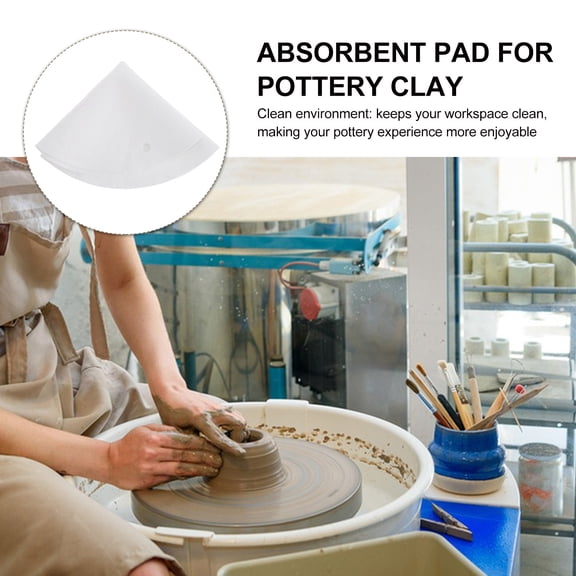 RENACLIPY Round White PVA Cloth Pottery Clay Throwing Pad High Absorbency for Clean Ceramic Workspaces