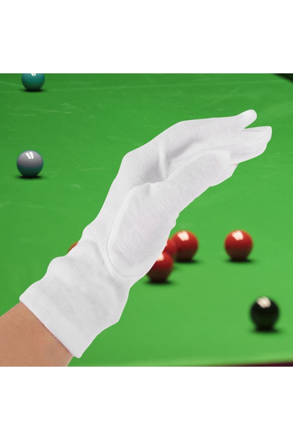 1 Pair Breathable White Pool Referee Gloves, Comfortable Polyester Cotton, No Button Design for Better Fit