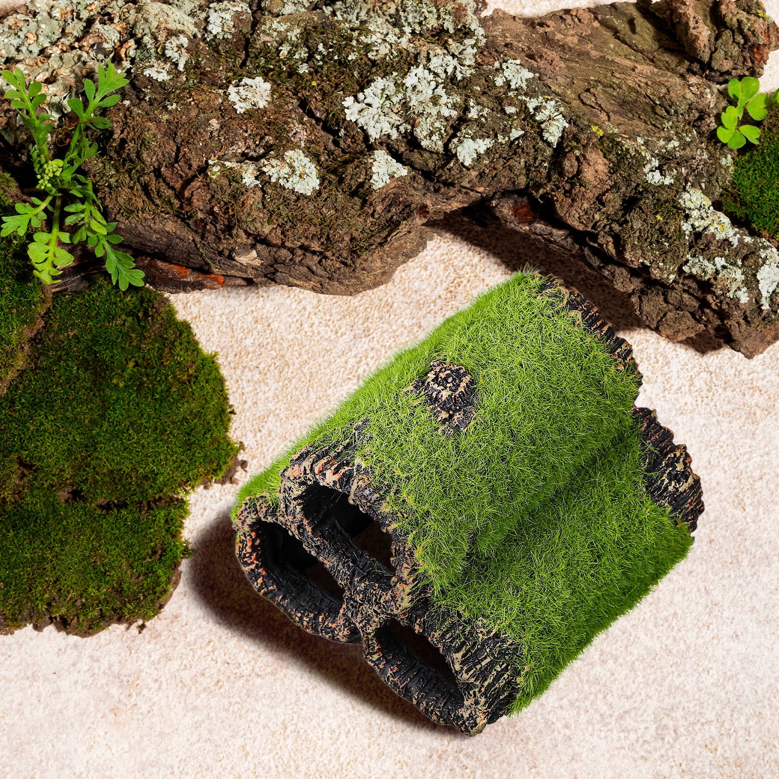 Fake Tree Tank RENACLIPY Artificial Tree Trunk Aquarium Decor Green Realistic Hollow ...