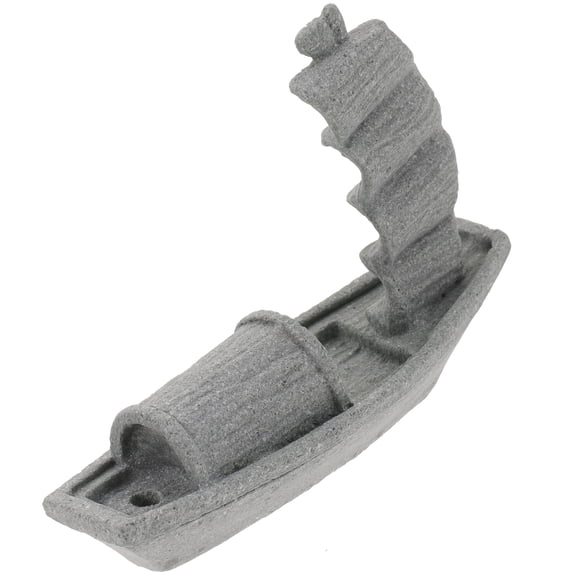 RENACLIPY Realistic Light Grey Boat Planter Aquarium Ornament for Fish Tank Landscaping and Home Decoration