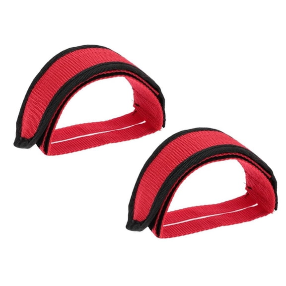 RENACLIPY Red Bike Pedal Straps with Nylon Material and Adjustable Size for Secure Cycling Performance