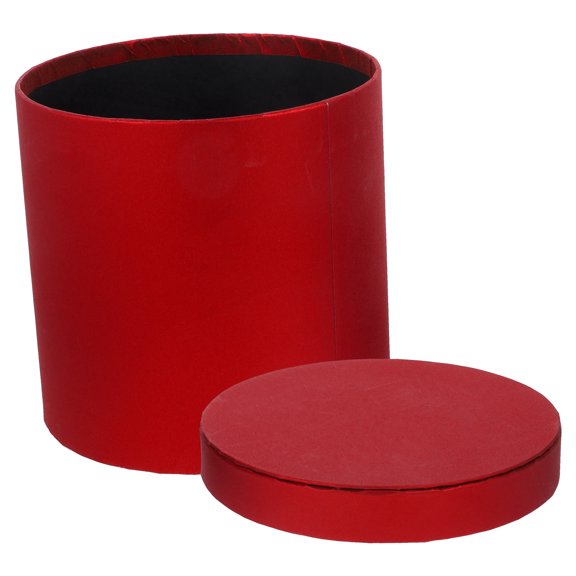 RENACLIPY Red Round Flower Box with Lid Durable Paper Storage Container for Flowers