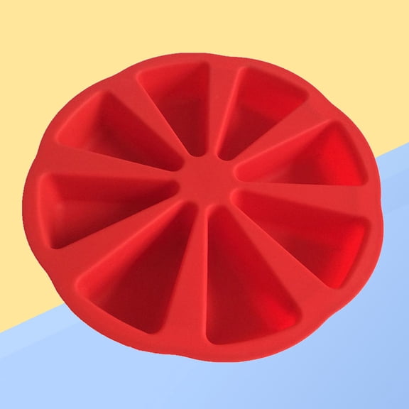 RENACLIPY Red Silicone Cake Mold Eight Portion Triangle Cavity Non Stick Baking Tray
