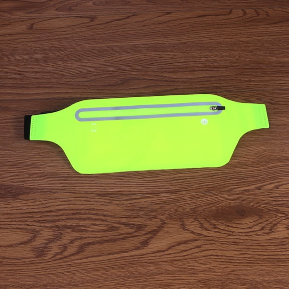 RENACLIPY Sweat-Resistant Running Belt with Reflective Green Pouch for Outdoor Sports and Fitness Activities