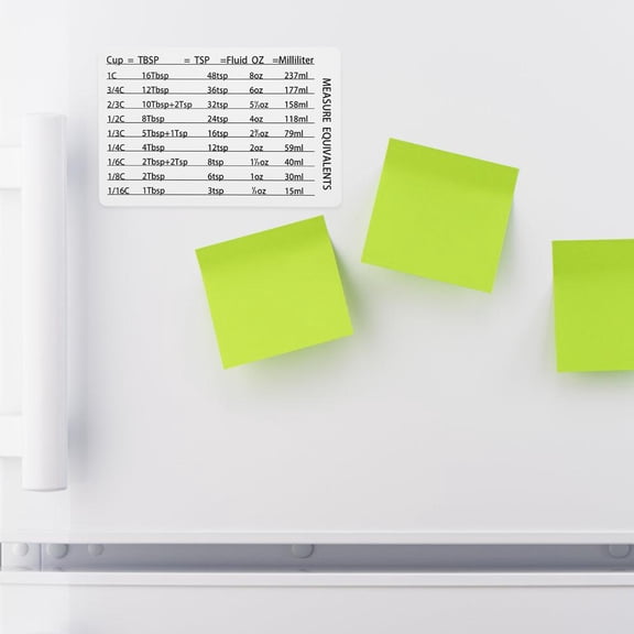 RENACLIPY Refrigerator Magnet Conversion Chart Black PVC For Kitchen Accessories 1Pcs