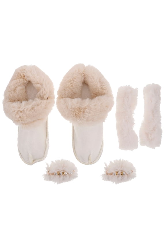 1Set White Cotton Shoe Stockings Warm Shoes Liner Detachable and Washable