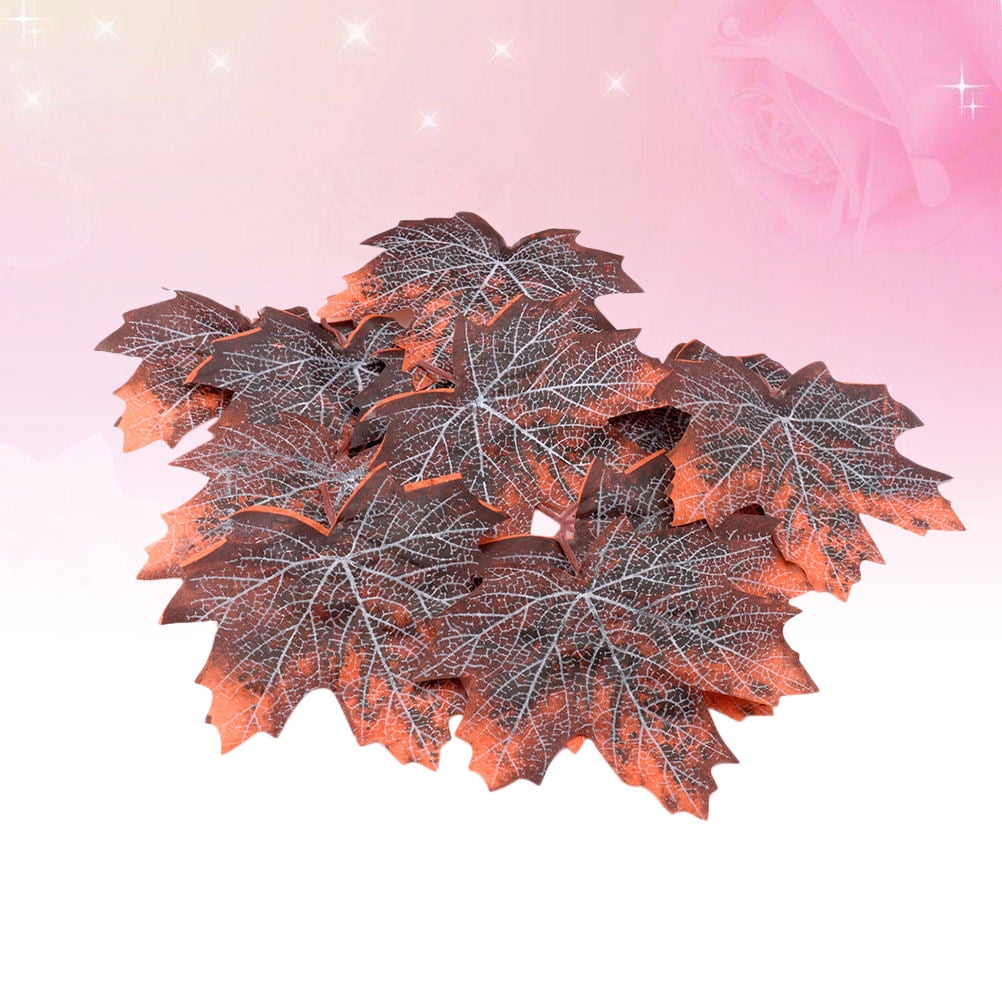 Curated visual reference: Biodegradable Leaf Litter For Indoor Bearded Dragon Reference: 12Pcs Artificial Maple Leaves Reptile Plants For Terrarium Fake