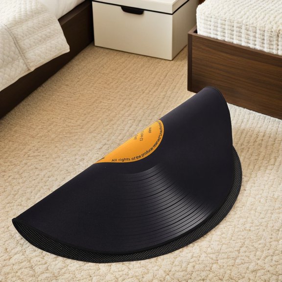 RENACLIPY Retro Music Theme Vinyl Record Area Rug with Nonslip Backing for Living Room and Bedroom