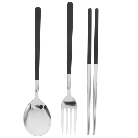 RENACLIPY Reusable Stainless Steel Fork Spoon Chopsticks Portable Cutlery Set for Picnic Camping