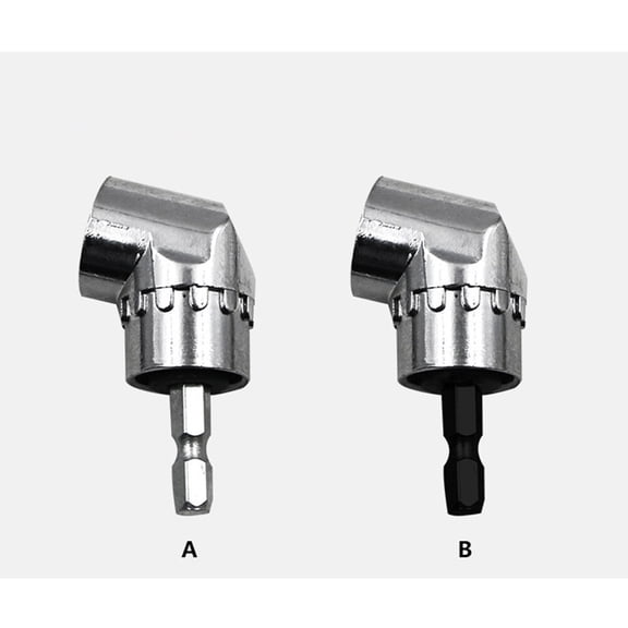 RENACLIPY Right Angle Driver Extension for Cordless Screwdrivers with Magnetic Holder Plated Silver