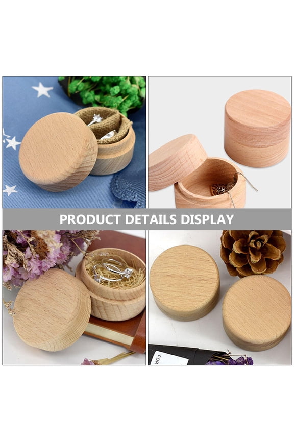 Compact Beige Wooden Jewelry Box - Elegant Storage Case for , Necklaces, and Special Occasion