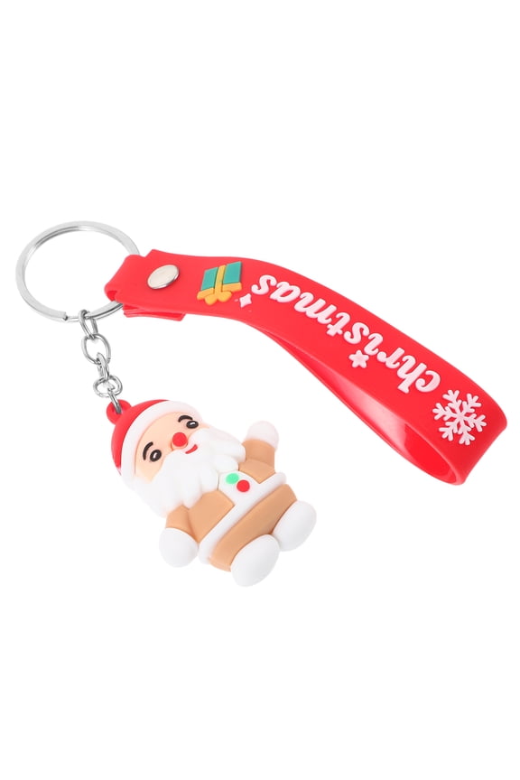Keychain Charm Rubber Santa Claus Key Chain 1Set Back to School