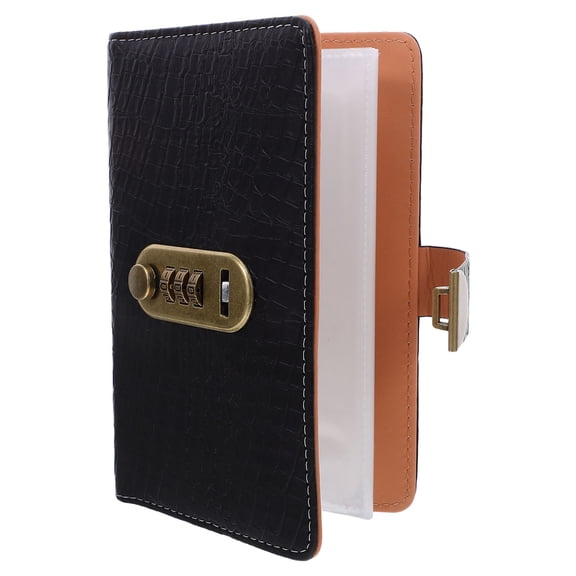 RENACLIPY Money Saving Binder with Lock Black PU Cover 100 Slots Financial Planner