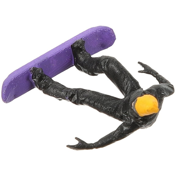 RENACLIPY Skiing People Figurine Black Resin for Decoration and Realism