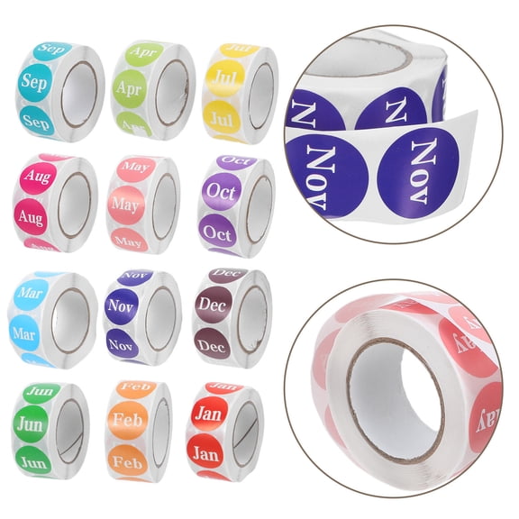 RENACLIPY Assorted Color Round Monthly Planner Stickers Self-Adhesive Labels for Calendar, Office, and Daily Organization