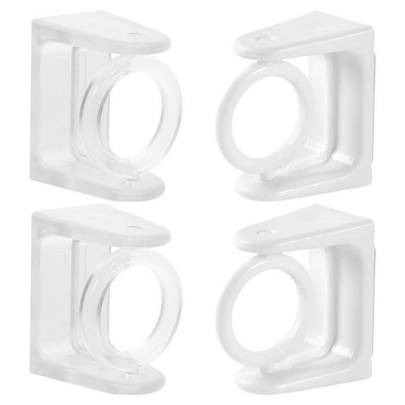 RENACLIPY Self Adhesive Adjustable Curtain Rod Holders ABS Plastic Space Saving 4-Pack for Home Window Decor
