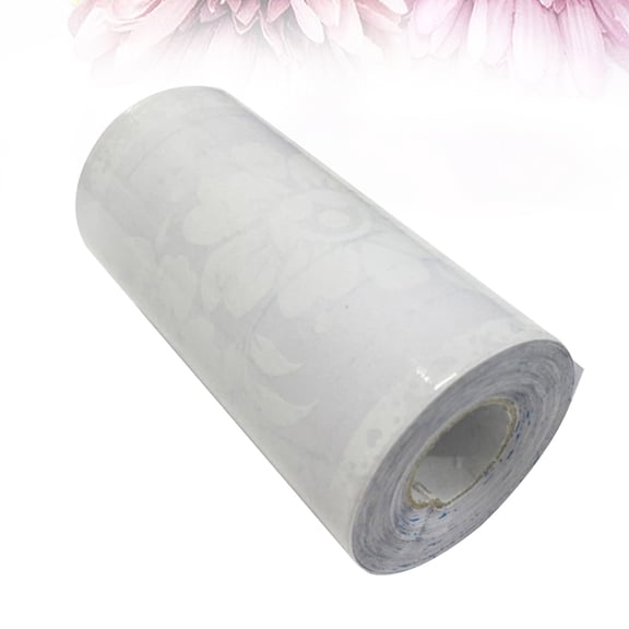 RENACLIPY Self Adhesive Wallpaper Border PVC Silver Lace Pattern Wall Decor 1 Roll