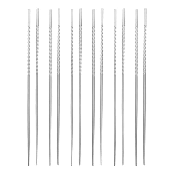 RENACLIPY Reusable Metal Chopsticks Set, Non- Design, 6 Pairs for Asian Cooking and Dining