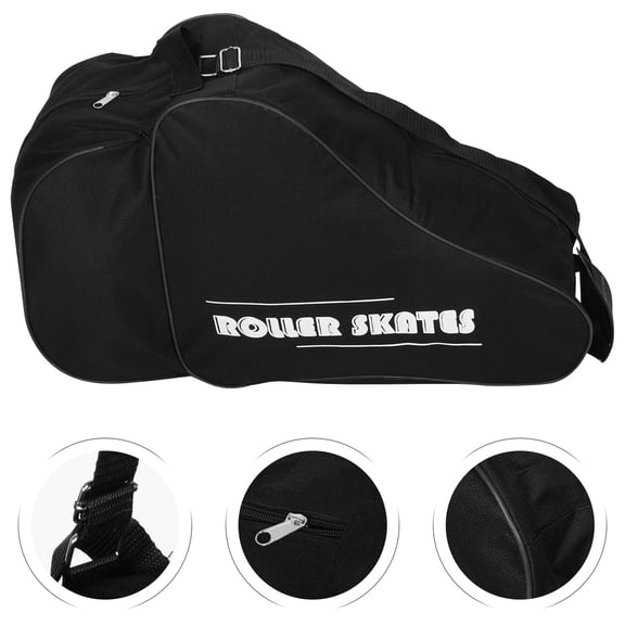RENACLIPY Black Roller Skate Carrying Bag for Women with Multiple Storage Pockets, Skates Bag, 1 Pack