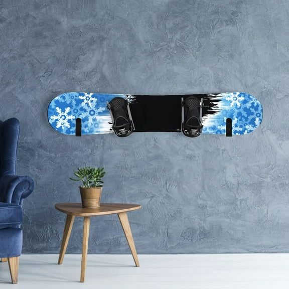 RENACLIPY Metal Skateboard and Snowboard Wall Mount Hook Storage Rack Space-Saving Organizer Black 1 Set