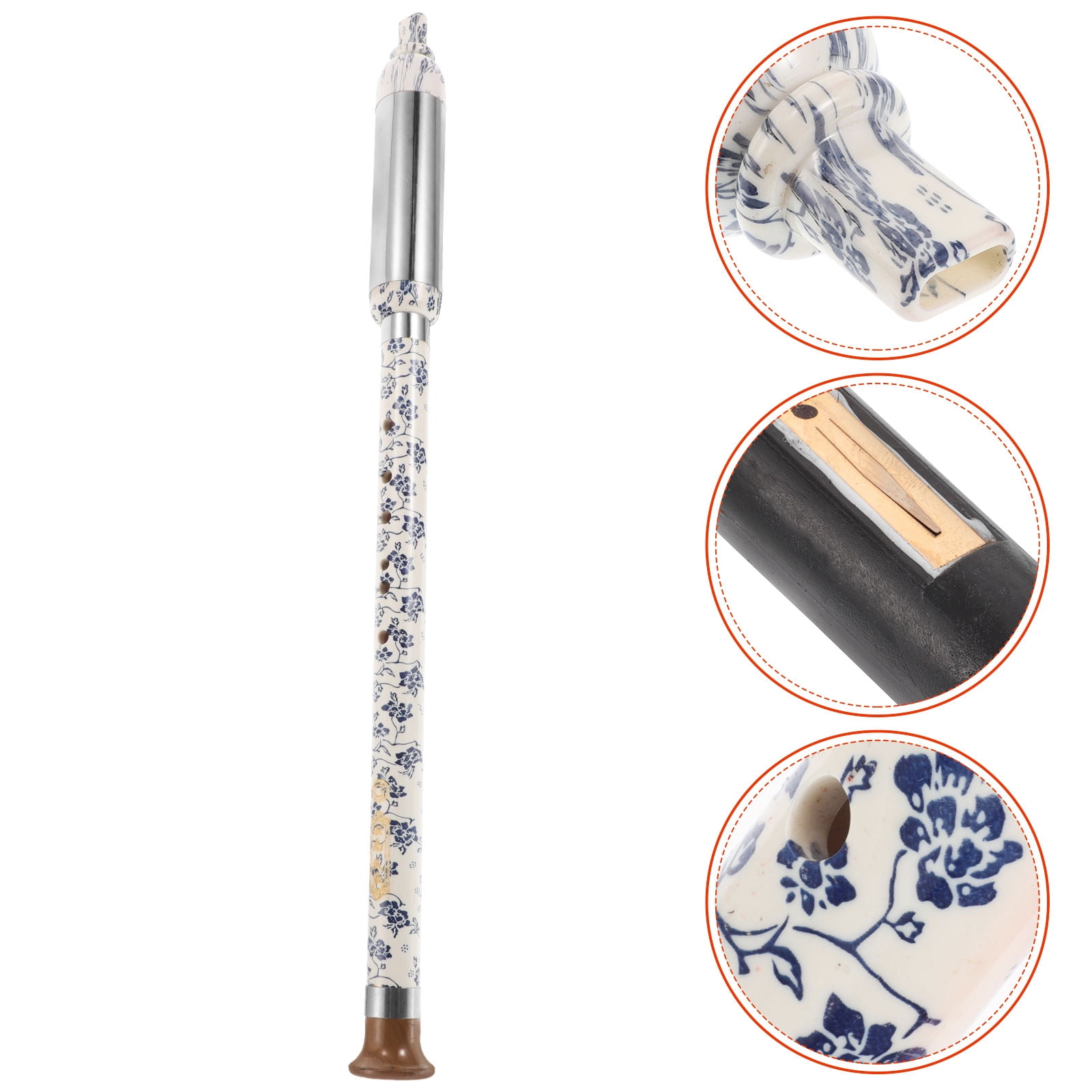 RENACLIPY Sky Ethnic Vertical Bawu Flute and Stainless Steel G Tuning Detachable Musical Instrument for Decor