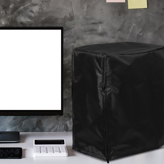 RENACLIPY Black Dust Cover for Desktop Computer Towers, Protective Case for Host PC, Keeps Dust and Debris
