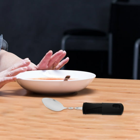 RENACLIPY Elderly Adult Spoon with Non- Grip, Adaptive Silverware for Comfortable Home Use