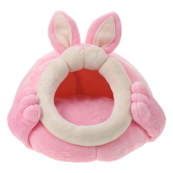RENACLIPY Small Animal Cozy Nest Bed in Pink for Hamsters Guinea Pigs Rabbits Portable Warm Shelter